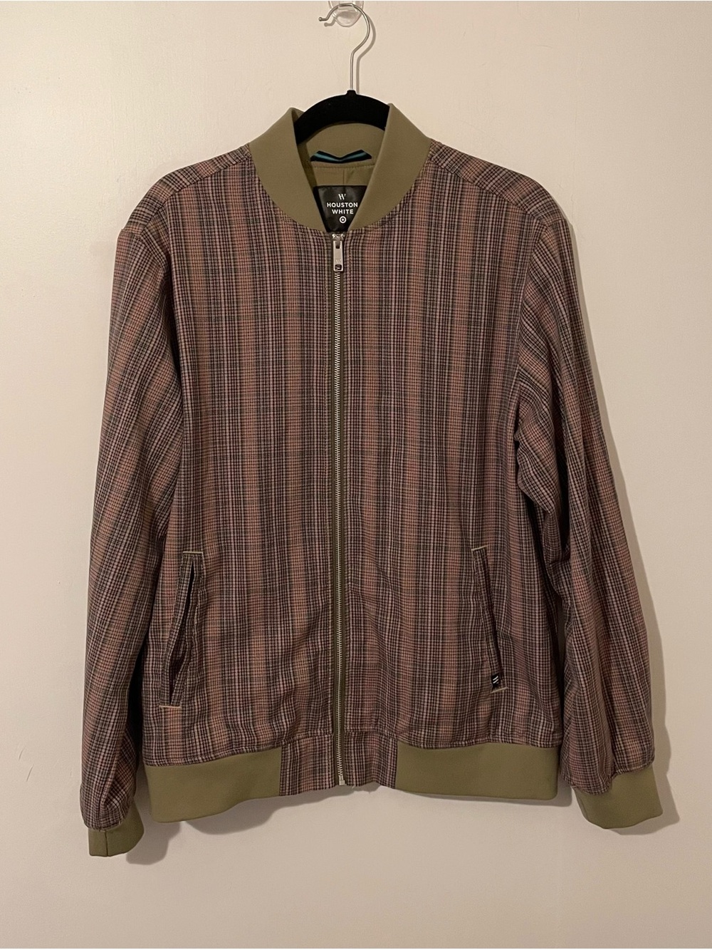 Houston White For Target Plaid Full Zip Bomber Jacket Preppy Pink Green Unisex M